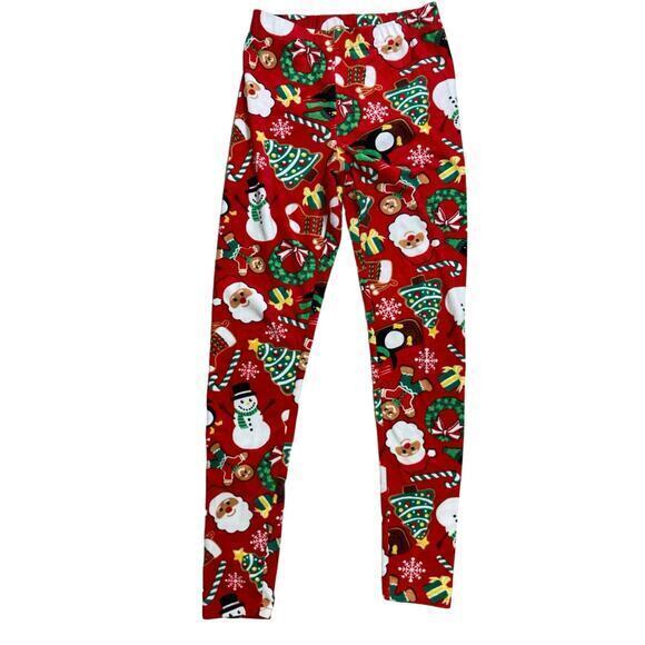 No Boundaries Women's Christmas Holiday‎ Print Velvet Leggings Size S - Picture 1 of 10